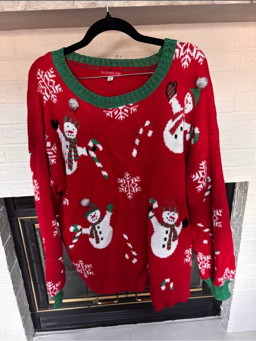 Ugly (But Cute) Blizzard Bay Red Snowman Crewneck Sweater